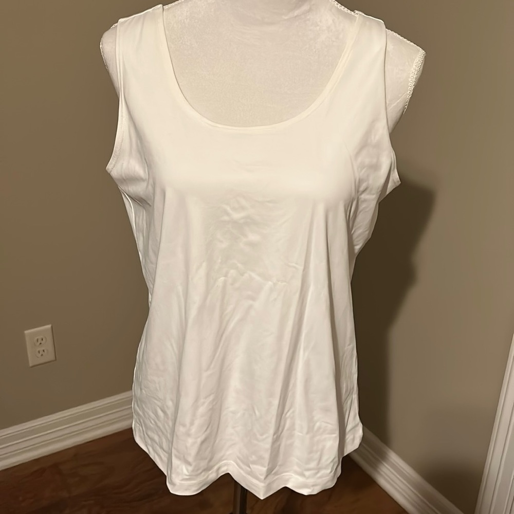 Chicos Cream Shell Tank - Size 2 (large)